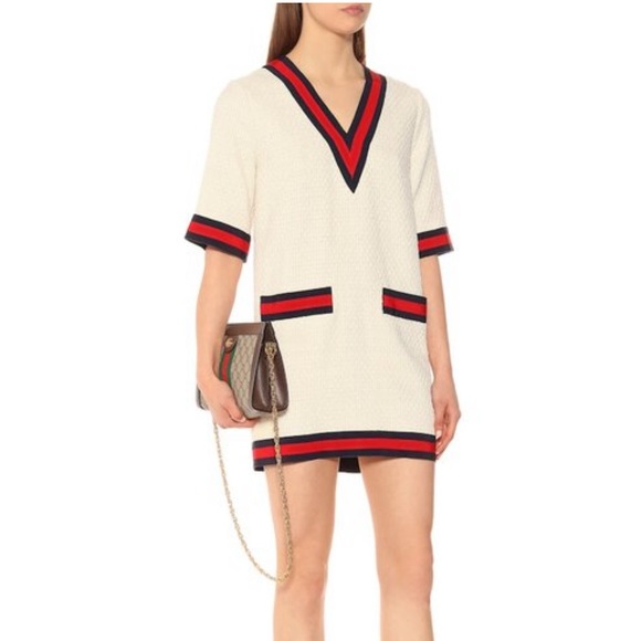 Gucci Web Ivory Light Tweed Gardenia Casual Dress - Picture 12 of 13